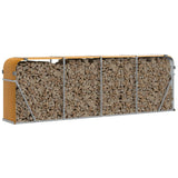 Vidaxx stockage de bois de chauffage 300x45x100 cm acier galvanisé marron clair