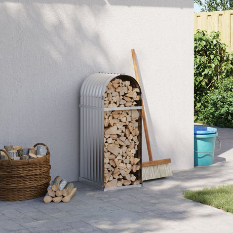 Vidaxx stockage de bois de chauffage 40x45x100 cm en acier galvanisé couleur argent