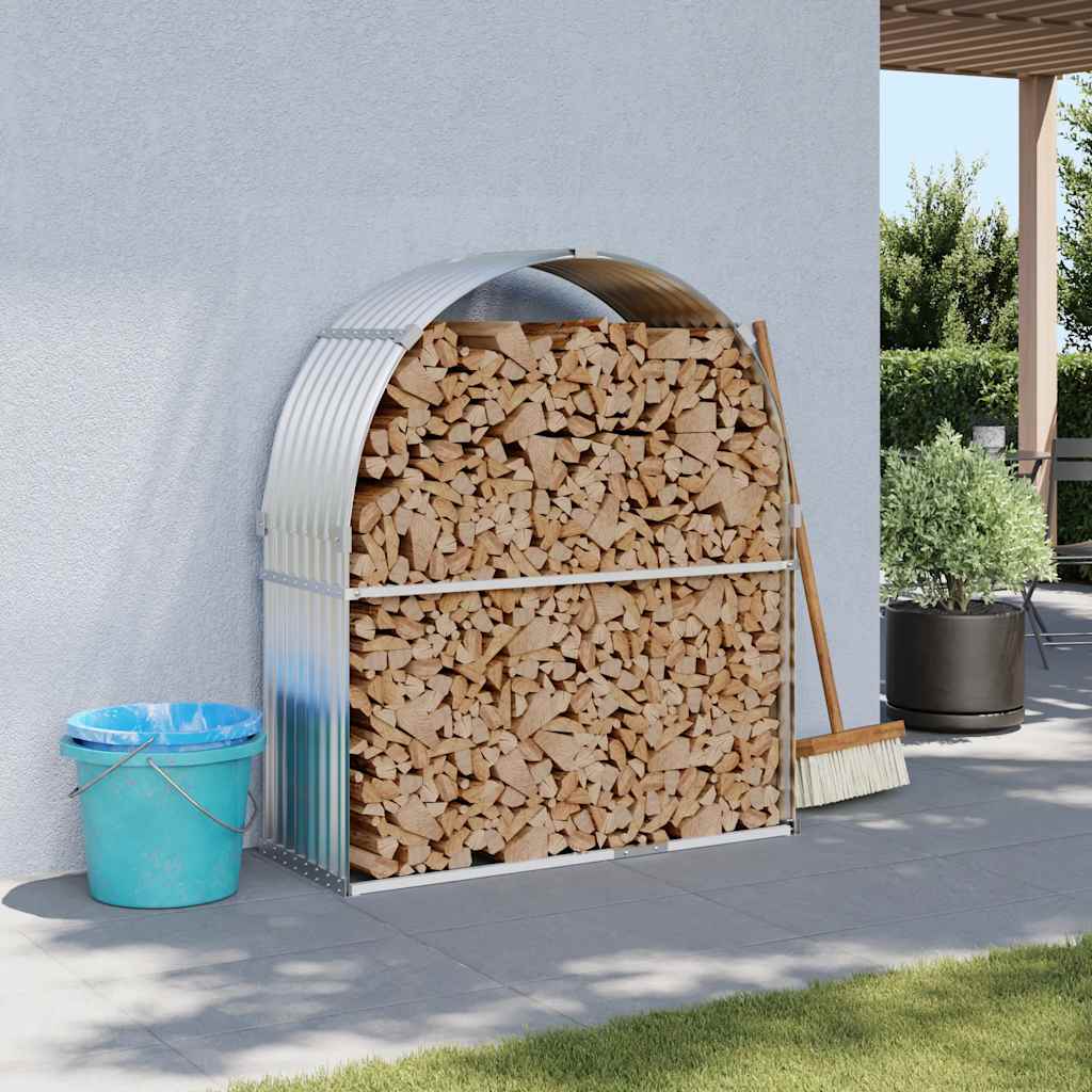 Vidaxx stockage de bois de chauffage 120x45x140 cm acier galvanisé couleur argent