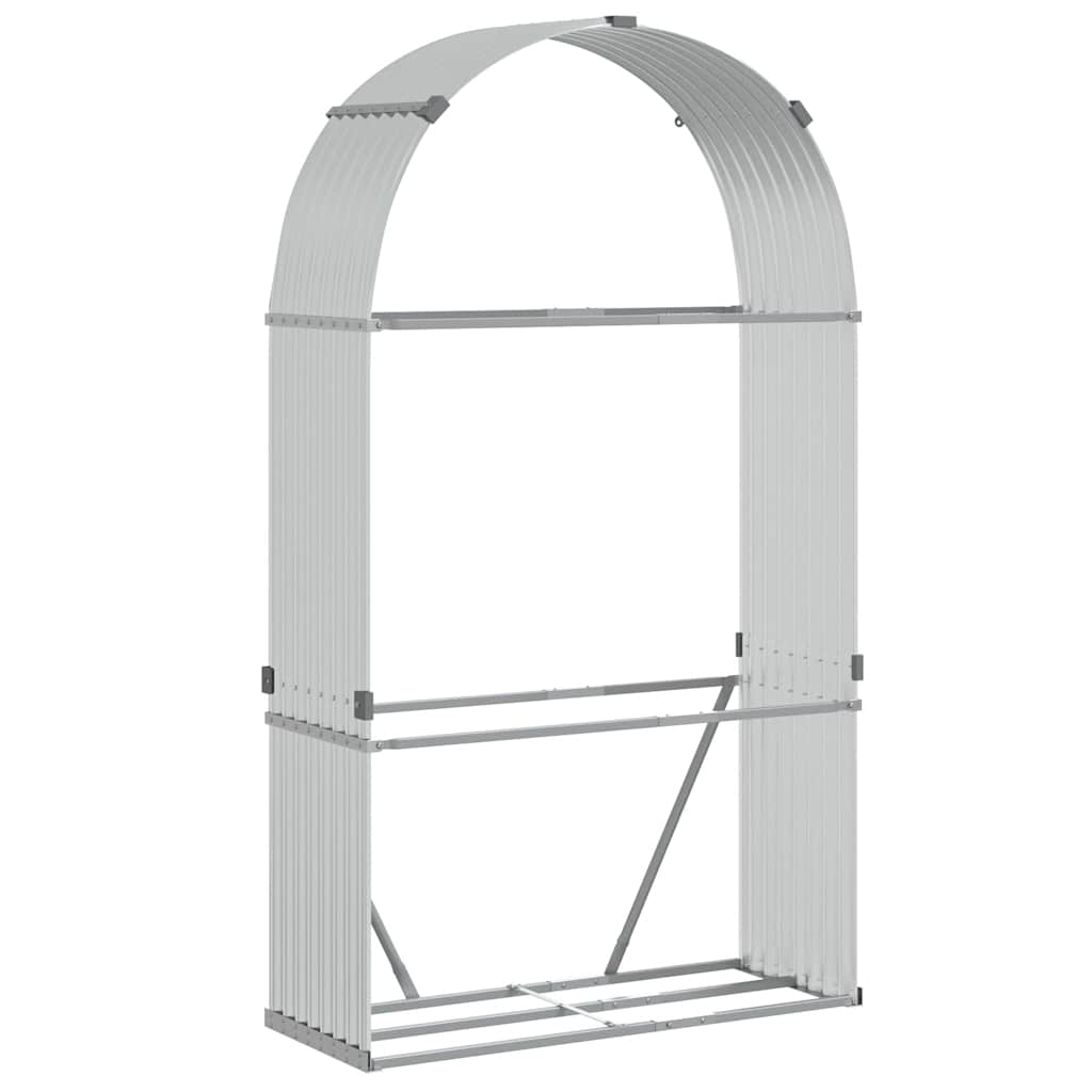 Vidaxx stockage de bois de chauffage 120x45x210 cm acier galvanisé couleur argent
