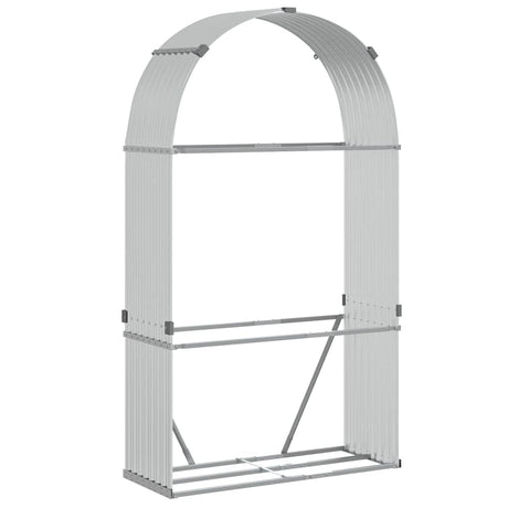 Vidaxx stockage de bois de chauffage 120x45x210 cm acier galvanisé couleur argent
