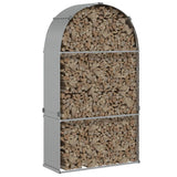 VIDAXL Firewood Storage 120x45x210 cm Colore in argento in acciaio zincato