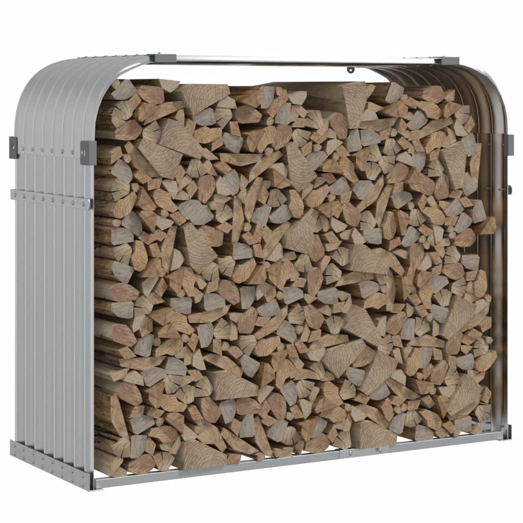 Vidaxl Firewood Storage 120x45x100 cm Colore in argento in acciaio zincato