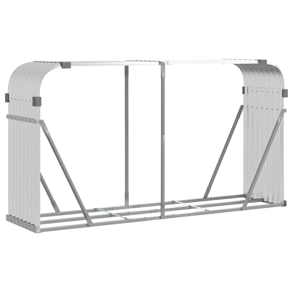 Vidaxx stockage de bois de chauffage 180x45x100 cm acier galvanisé couleur argent