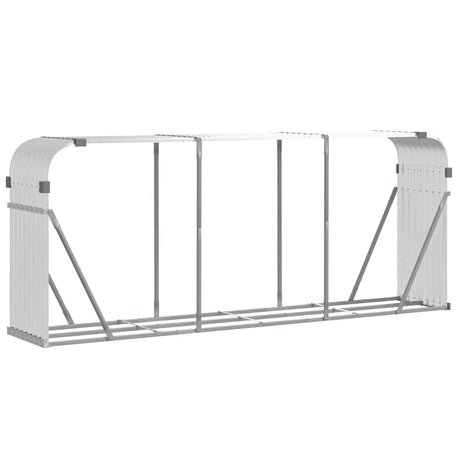 Vidaxx stockage de bois de chauffage 234x45x100 cm acier galvanisé couleur argent