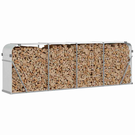 Vidaxx stockage de bois de chauffage 300x45x100 cm acier galvanisé couleur argent