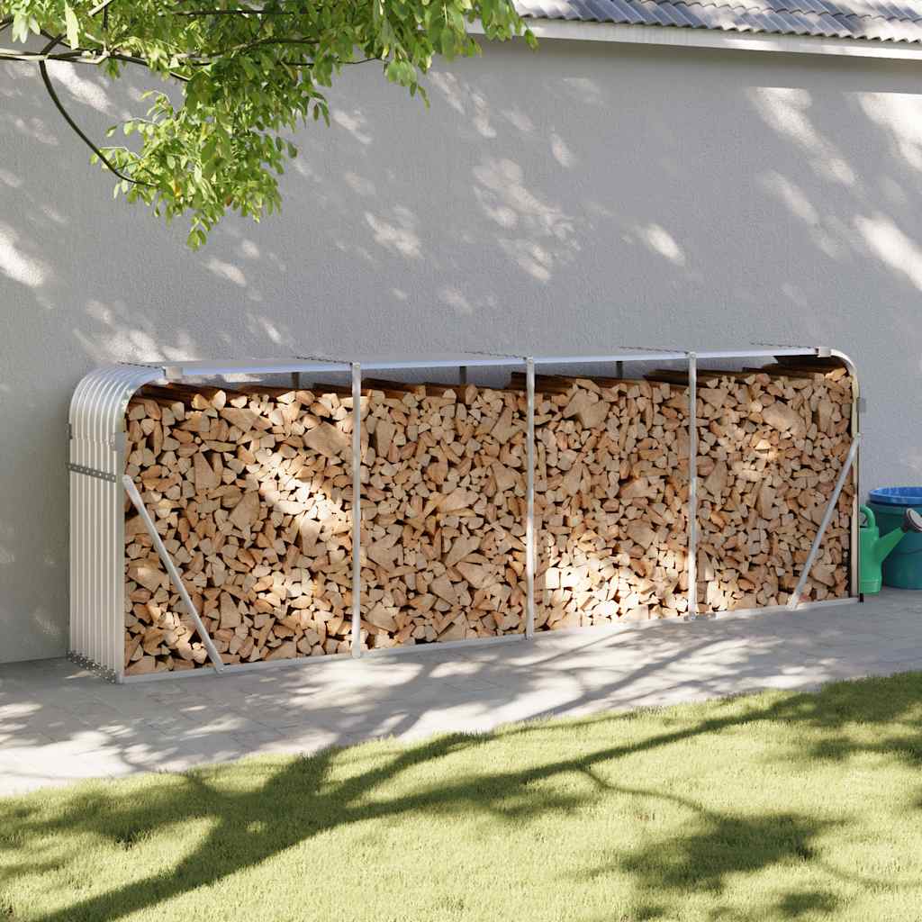 Vidaxx stockage de bois de chauffage 300x45x100 cm acier galvanisé couleur argent