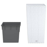 VidaXL Jardinière avec plateau amovible aspect rotin 11 26,5 L PP blanc