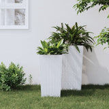 VidaXL Jardinière avec plateau amovible aspect rotin 11 26,5 L PP blanc