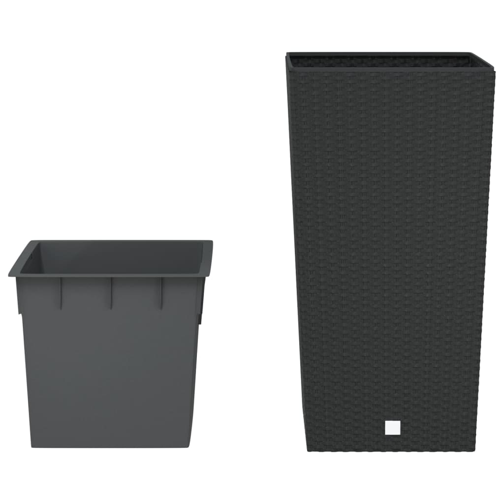 VidaXL Jardinière avec plateau amovible aspect rotin 21 49 L PP anthracite