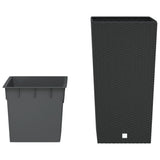 VidaXL Jardinière avec plateau amovible aspect rotin 21 49 L PP anthracite
