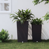 VidaXL Jardinière avec plateau amovible aspect rotin 21 49 L PP anthracite