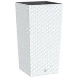 VidaXL Jardinière avec plateau amovible aspect rotin 21 49 L PP blanc