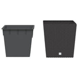 Vidaxxl jardinière avec plateau amovible aspect rotin 21 32 l pp marron