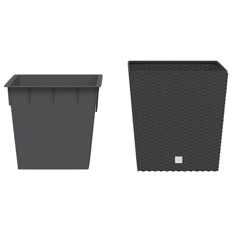 Vidaxxl jardinière avec plateau amovible aspect rotin 21 32 l pp marron
