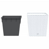 Vidaxxl jardinière avec plateau amovible aspect rotin 21 32 l pp blanc