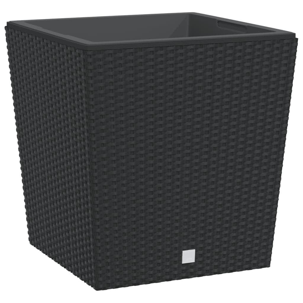 Vidaxxl jardinière avec plateau amovible aspect rotin 37 64 l pp anthracite