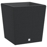 Vidaxxl jardinière avec plateau amovible aspect rotin 37 64 l pp anthracite