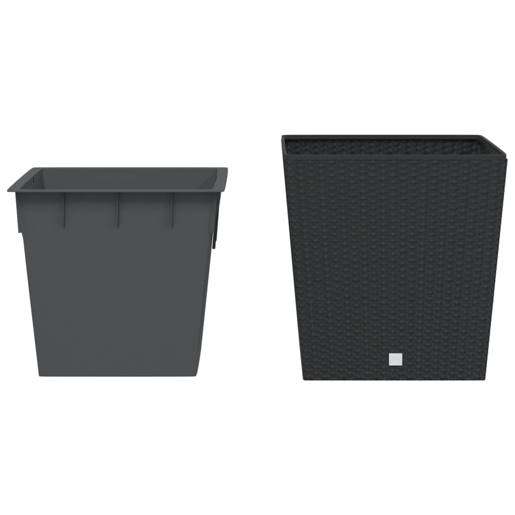 Vidaxxl jardinière avec plateau amovible aspect rotin 37 64 l pp anthracite