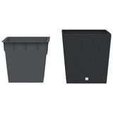 Vidaxxl jardinière avec plateau amovible aspect rotin 37 64 l pp anthracite