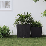 Vidaxxl jardinière avec plateau amovible aspect rotin 37 64 l pp anthracite