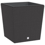 Vidaxxl jardinière avec plateau amovible aspect rotin 37 64 l pp marron