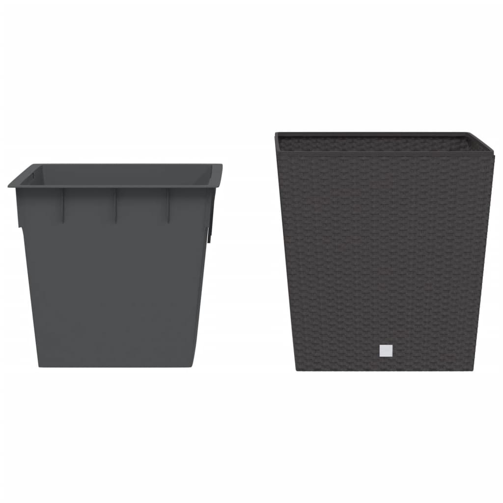 Vidaxxl jardinière avec plateau amovible aspect rotin 37 64 l pp marron