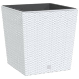 Vidaxxl jardinière avec plateau amovible aspect rotin 37 64 l pp blanc