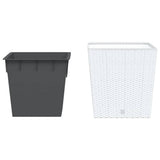 Vidaxxl jardinière avec plateau amovible aspect rotin 37 64 l pp blanc