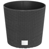 Vidaxl jardinière bac amovible aspect rotin 15 15,3 l pp anthracite