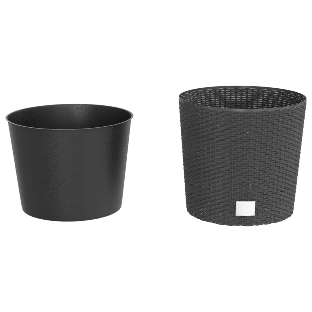 Vidaxl jardinière bac amovible aspect rotin 15 15,3 l pp anthracite