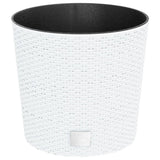 Vidaxxl jardinière avec plateau amovible aspect rotin 15 15,3 l pp blanc