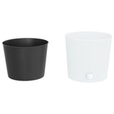 Vidaxxl jardinière avec plateau amovible aspect rotin 15 15,3 l pp blanc