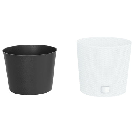 Vidaxxl jardinière avec plateau amovible aspect rotin 15 15,3 l pp blanc