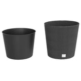 Vidaxl jardinière bac amovible aspect rotin 35 37,5 l pp anthracite