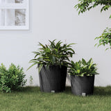 Vidaxl jardinière bac amovible aspect rotin 35 37,5 l pp anthracite