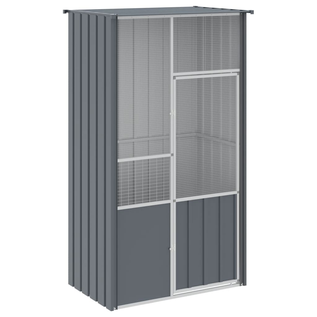 Vidaxl Bird Cage 115x78x200 cm galvanisert stål Antracittfarge