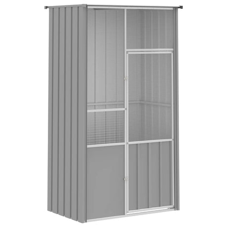 VidaXL cage à oiseaux 115x78x200 cm acier galvanisé gris
