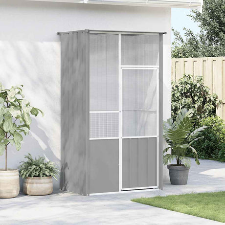 VidaXL cage à oiseaux 115x78x200 cm acier galvanisé gris