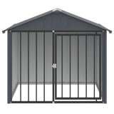 Vidaxl dog loft with roof 117x103x102 cm galvanized steel black