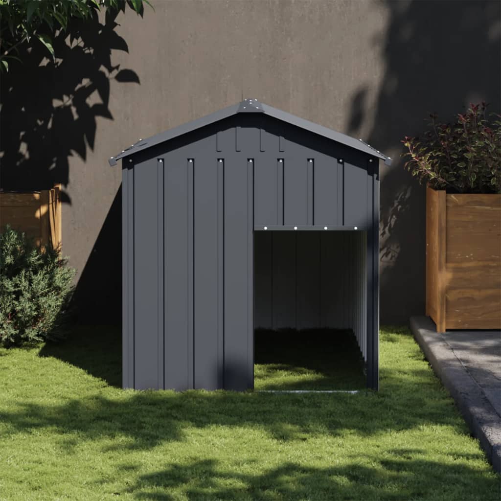 Vidaxxl niche avec toit 117x153x123 cm acier galvanisé anthracite