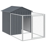 Vidaxl dog loft with roof 117x201x123 cm galvanized steel anthracite