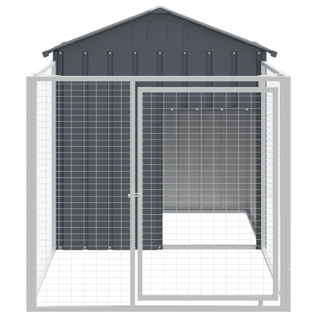 Vidaxl dog loft with roof 117x201x123 cm galvanized steel anthracite