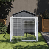 Vidaxl dog loft with roof 117x201x123 cm galvanized steel anthracite