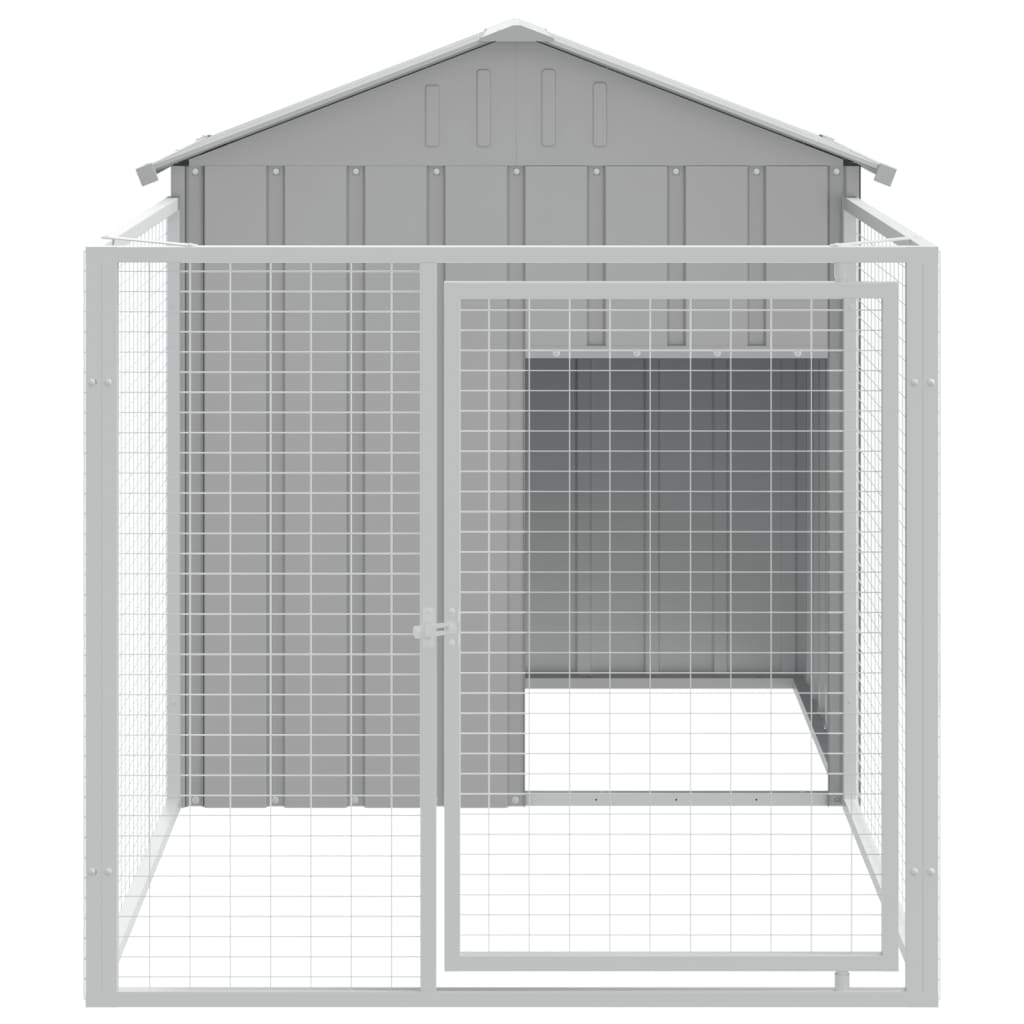 VIDAXL DOGOFT mit Dach 117x201x123 cm verzinkter Stahl