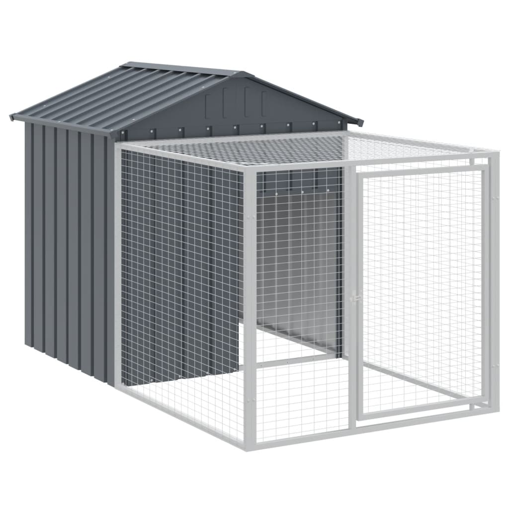 Vidaxl Chicken Coop with Run 117x201x123 cm de acero galvanizado antracita