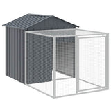 Poulailler Vidaxx avec enclos 117x201x123 cm acier galvanisé anthracite
