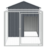 Vidaxl Chicken Coop with Run 117x201x123 cm de acero galvanizado antracita