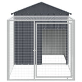 Poulailler Vidaxx avec enclos 117x201x123 cm acier galvanisé anthracite