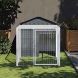 Poulailler Vidaxx avec enclos 117x201x123 cm acier galvanisé anthracite